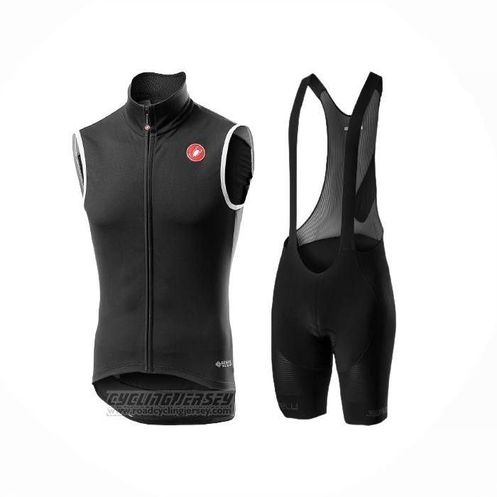 2021 Wind Vest Castelli Black Short Sleeve and Bib Short